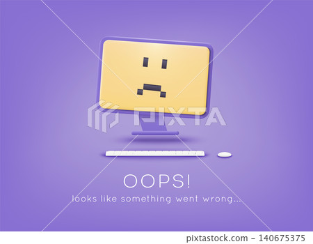 Error 404 page not found. Page not found text. Oops Looks like something went wrong. 3D Web Vector Illustrations. Error 404 page not found. Page not found text. Oops Looks like something went wrong. 3D Web Vector Illustrations. 140675375