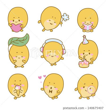 Corn kernel characters. Kawaii kernels different expressions, children mascots. Natural agriculture product, corns activities and poses, nowaday vector clipart Corn kernel characters. Kawaii kernels different expressions, children mascots. Natural agriculture product, corns activities and poses, nowaday vector clipart 140675407