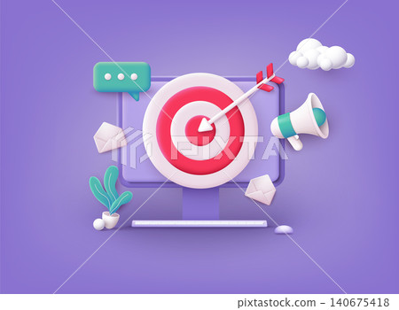 Seo optimization and smm concept. Digital marketing, smm digital web technology. 3D Web Vector Illustrations. Seo optimization and smm concept. Digital marketing, smm digital web technology. 3D Web Vector Illustrations. 140675418