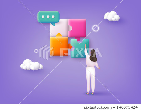 Business concept. Team work concept. 3D Web Vector Illustrations. Business concept. Team work concept. 3D Web Vector Illustrations. 140675424