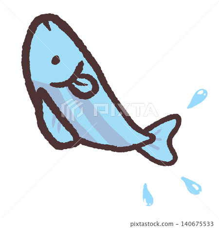 躍起的藍魚插圖 躍起的藍魚插圖 140675533