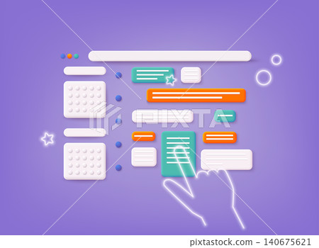 Planning concept. Entrepreneurship and calendar schedule planning with filling course campaign. 3D Web Vector Illustrations. Planning concept. Entrepreneurship and calendar schedule planning with filling course campaign. 3D Web Vector Illustrations. 140675621