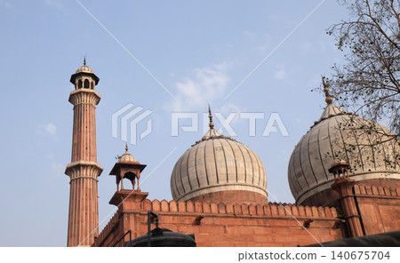 Spectacular architecture of the Great Friday Mosque in Delhi, India 140675704