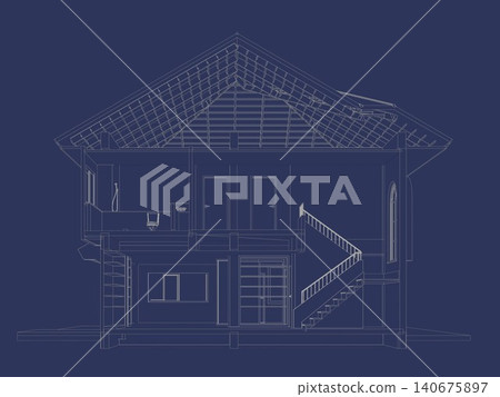3D illustration of building structure 3D illustration of building structure 140675897