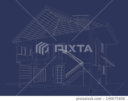 3D illustration of building structure 3D illustration of building structure 140675898