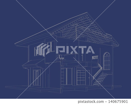 3D illustration of building structure 3D illustration of building structure 140675901