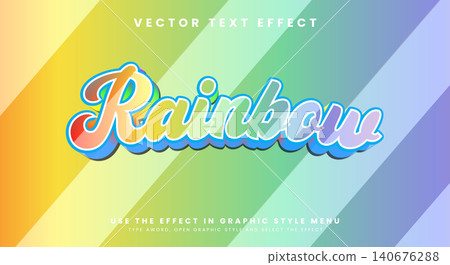 Rainbow 3d editable text effect Template Rainbow 3d editable text effect Template 140676288