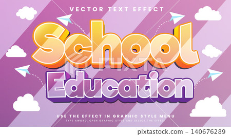 School Education 3d editable text effect Template School Education 3d editable text effect Template 140676289