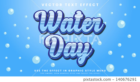 Blue cartoon Water Day vector editable text effect Blue cartoon Water Day vector editable text effect 140676291