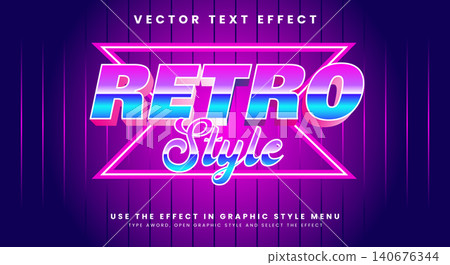 Retro Style flashback nightlife and neon pink glow light editable text Retro Style flashback nightlife and neon pink glow light editable text 140676344