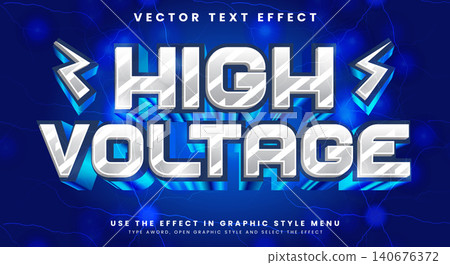 High voltage 3D editable text effect template 140676372