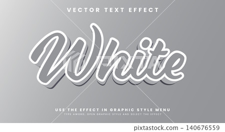 white 3d editable text effect Template 140676559