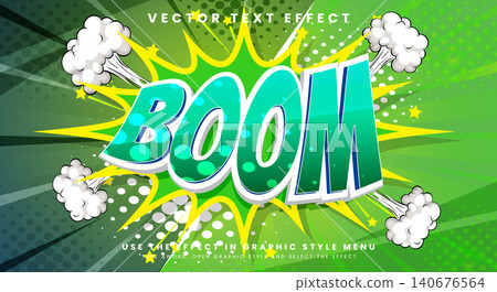 Boom comic cartoon Style pop art editable text effect Boom comic cartoon Style pop art editable text effect 140676564
