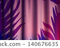 Dramatic theater stage backdrop. Vivid red and purple velvet curtain with motion effects and spotlight gradients creating striking atmosphere 140676635