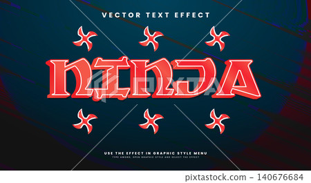 Ninja 3D editable text effect template Ninja 3D editable text effect template 140676684