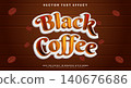 Black Coffee Editable Text Effect 140676686