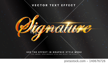 Golden signature editable text effect Template Golden signature editable text effect Template 140676726