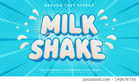 Creamy Milk Shake 3d editable text effect Creamy Milk Shake 3d editable text effect 140676730