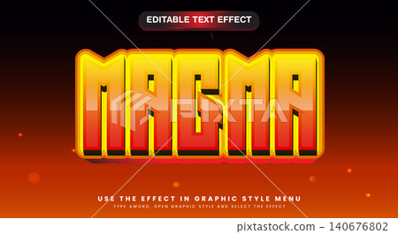 Magma 3D editable text effect template Magma 3D editable text effect template 140676802