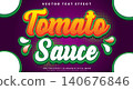 Tomato sauce 3D editable text effect 140676846