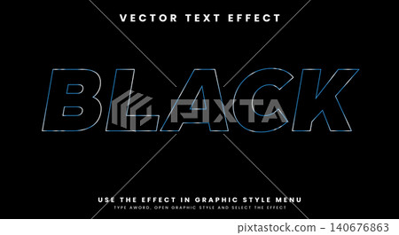 Shiny Black editable text effect 140676863