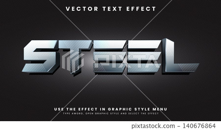 Modern Steel editable text effect Template Modern Steel editable text effect Template 140676864