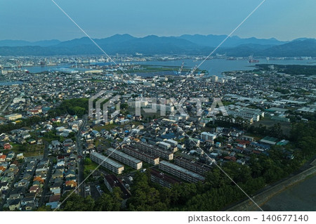 Aerial photograph overlooking the urban area and industrial port of Shimizu Ward, Shizuoka Prefecture. Aerial photograph overlooking the urban area and industrial port of Shimizu Ward, Shizuoka Prefecture. 140677140
