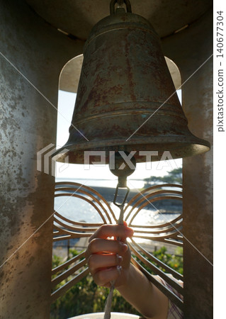 The bell and key at the Love Monument in Takasago Seaside Park, Hyogo Prefecture The bell and key at the Love Monument in Takasago Seaside Park, Hyogo Prefecture 140677304