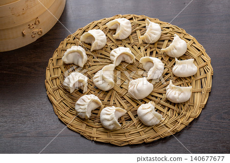 Uncooked Crystal Shrimp Dumplings  Dim Sum Preparation 140677677