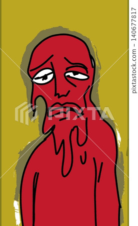 Sad Melting Figure Heatwave Climate Warning Burnout Concept Vector 140677817