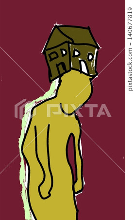 Abstract House Head Real Estate Stress Finance Blog Vector Concept 140677819
