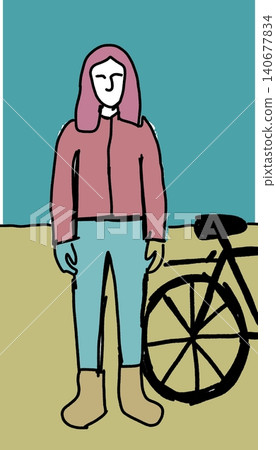Figure Hoodie Bicycle Urban Commuter Blog Vector Illustration Figure Hoodie Bicycle Urban Commuter Blog Vector Illustration 140677834