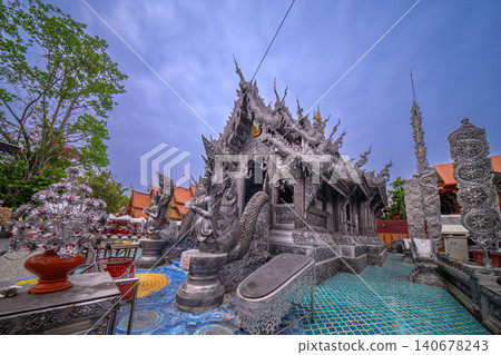 The silver chapel of Sri Suphan temple in Chiang mai, northern Thailand. The silver chapel of Sri Suphan temple in Chiang mai, northern Thailand. 140678243