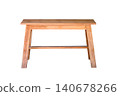 Light brown wooden bench isolated on white background 140678266