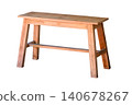 Light brown wooden bench isolated on white background 140678267