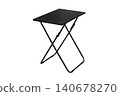 Black steel folding table isolated on white background 140678270