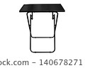 Black steel folding table isolated on white background 140678271