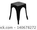 Black steel stool chair isolated on white background 140678272