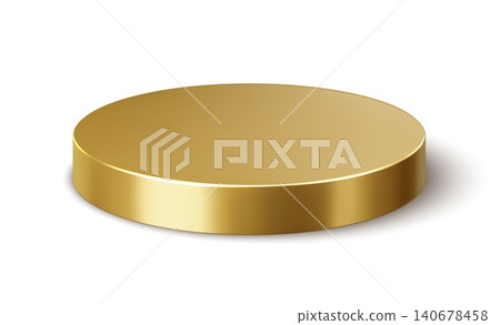 3d shiny golden round podium, metal platform stage or pedestal providing a luxurious product display and presentation. Gold realistic circular surface for showcasing vip cosmetic or premium production 3d shiny golden round podium, metal platform stage or pedestal providing a luxurious product display and presentation. Gold realistic circular surface for showcasing vip cosmetic or premium production 140678458