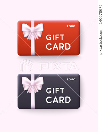 Gift card and promotion strategy, gift voucher, discount coupon and gift certificate concept. 3D Web Vector Illustrations. 140678673