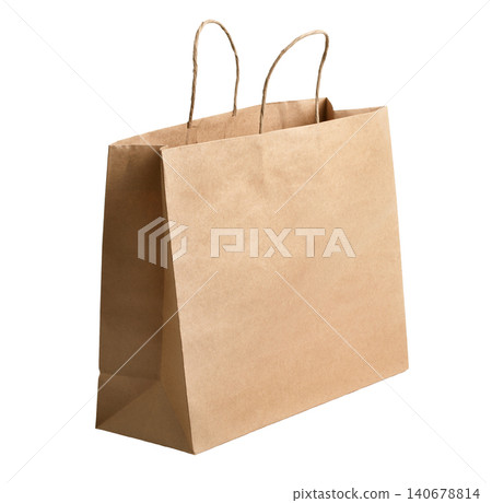 Recycled paper shopping bag Recycled paper shopping bag 140678814