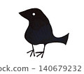 A simple and cute crow seen from the front. 140679232