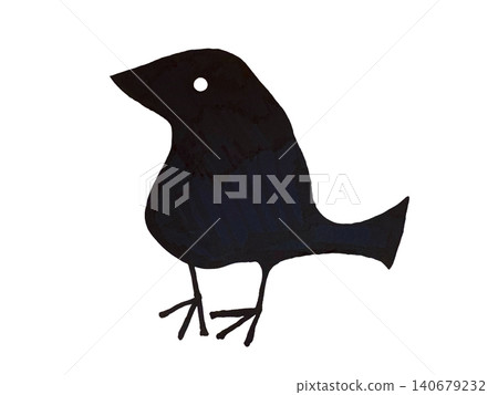A simple and cute crow seen from the front. 140679232
