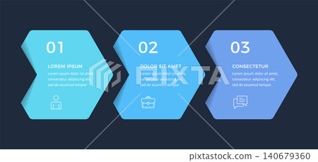 Three Steps Infographic Process Chart Three Steps Infographic Process Chart 140679360