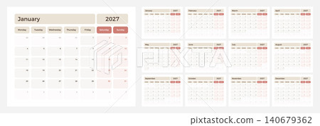 2027 Planner Template 140679362