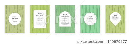 Minimalist Cover Templates with Hand Drawn Organic Line Pattern 140679377