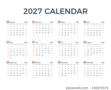 2027 Year Calendar 2027 Year Calendar 140679378
