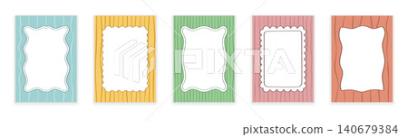 Set of Decorative Hand Drawn Border Card Templates Set of Decorative Hand Drawn Border Card Templates 140679384