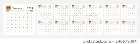 2027 Year Calendar Template 2027 Year Calendar Template 140679394