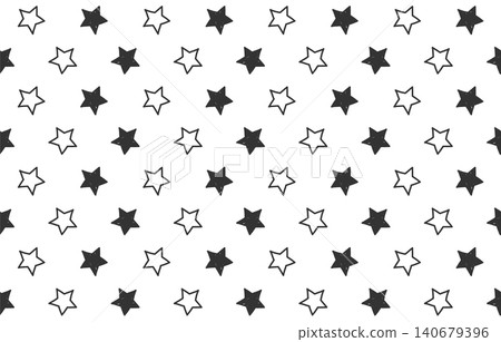 Hand Drawn Star Seamless Pattern 140679396